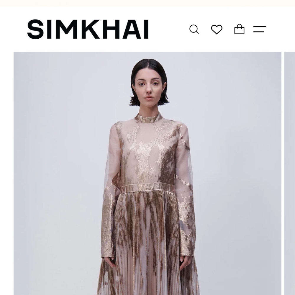 Jonathan Simkhai NWT metallic cocktail dress